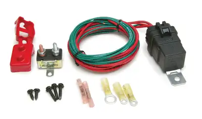 Painless Wiring Weatherproof PCM Controlled Fan Relay Kit; Ground Activated; Incl. Relay/Circuit Breaker/Relay Base w/Harness/Heat-Shrinkable Crimp-On Terminals/Mounting Hardware;