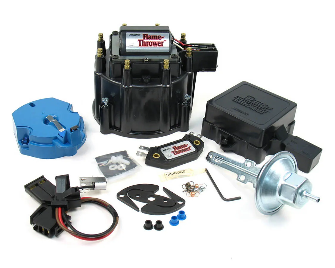Pertronix Flame Thrower Tune-Up Kit For Buick, Pontiac, Oldsmobile, And Corvette Hei Distributors With Red/Yellow Coil Wire. Street / Strip Module, Black Cap. product image