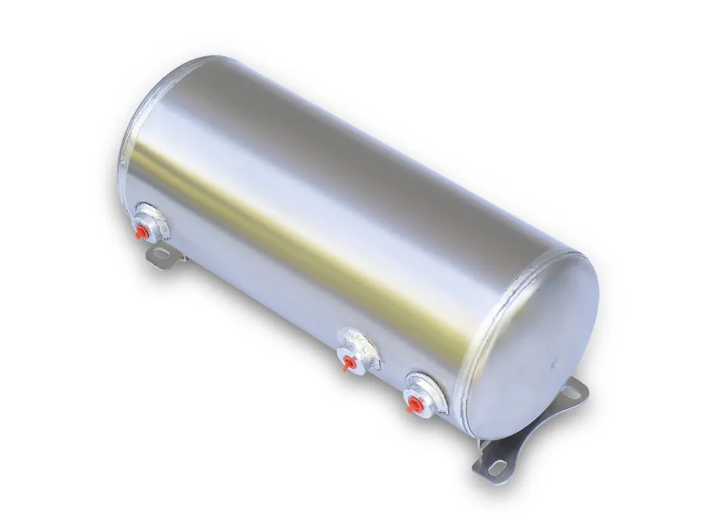Ridetech 3 Gallon Aluminum Air Tank W/ Two 1/4 Inch NPT Ports And One 1/8 Inch NPT Port18.875 Inch Long And 7 Inch Diameter Ridetech