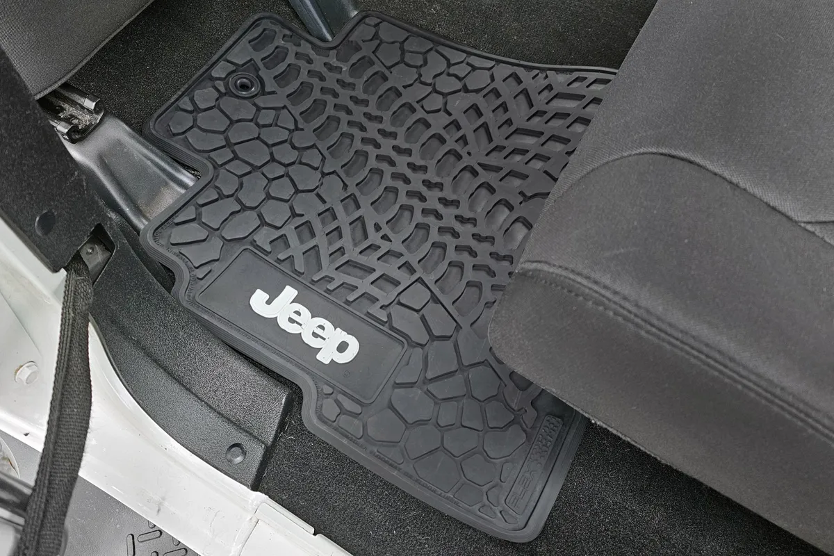 07-13 Jeep JKU 4 Dr Front and Rear -Tire Tread/Scorched Earth Scene w/ JEEP Insert - Black w/ Red Insert product image