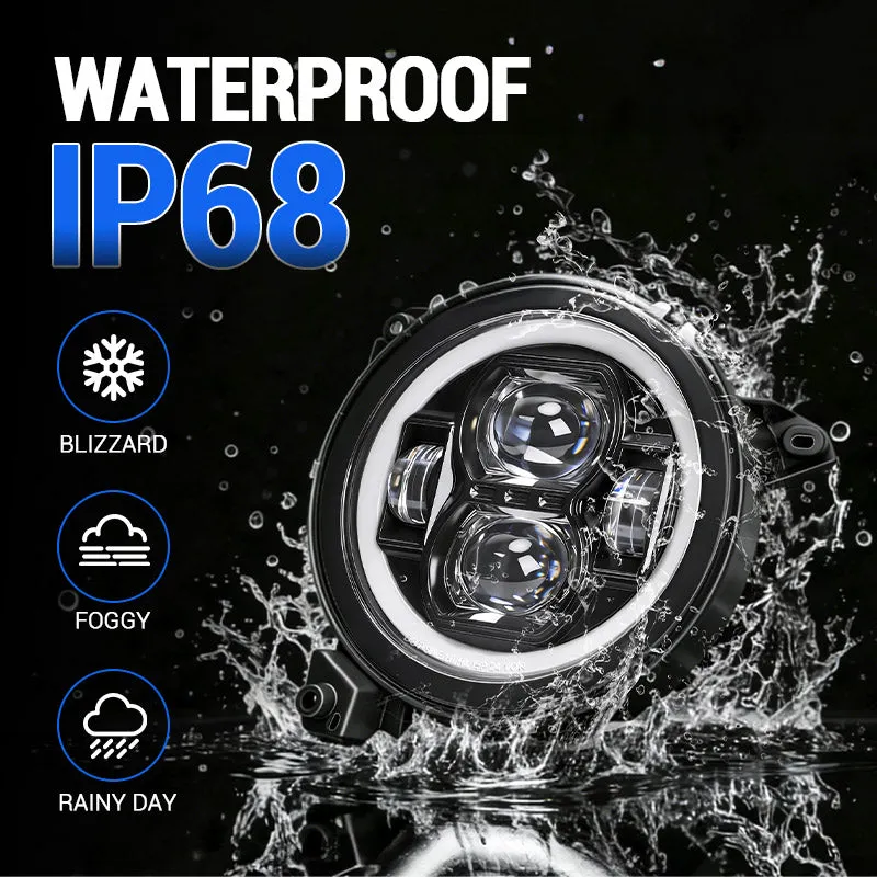 "9"" Jeep JL JT LED Halo Headlights with Turn Signals for 2018-2026 Wrangler & Gladiator" product image