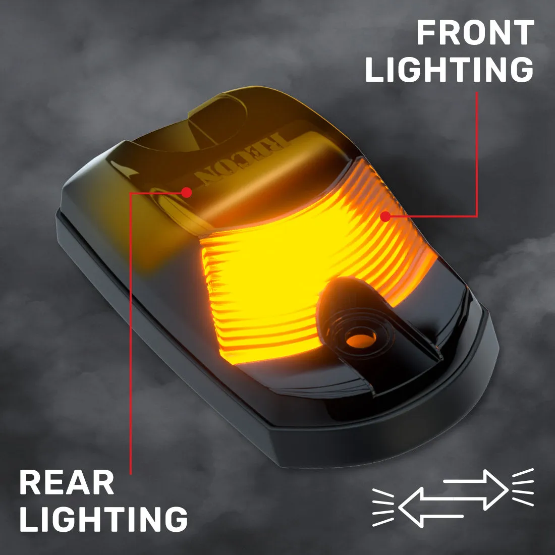 Ford 17-23 Superduty 5-Piece Set Clear Cab Roof Light Lens With 2-Way Forward Rear Facing White Ultra High-Power Leds - Attn This Cab Light Set is For a Fresh Install on a Truck That Did Not Come With OEM Cab Roof Lights no Square Hole Required - on product image