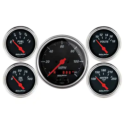 AutoMeter 5 Pc. Gauge Kit, 3-3/8 In. & 2-1/16 In. , GPS Speedometer, Designer Black
