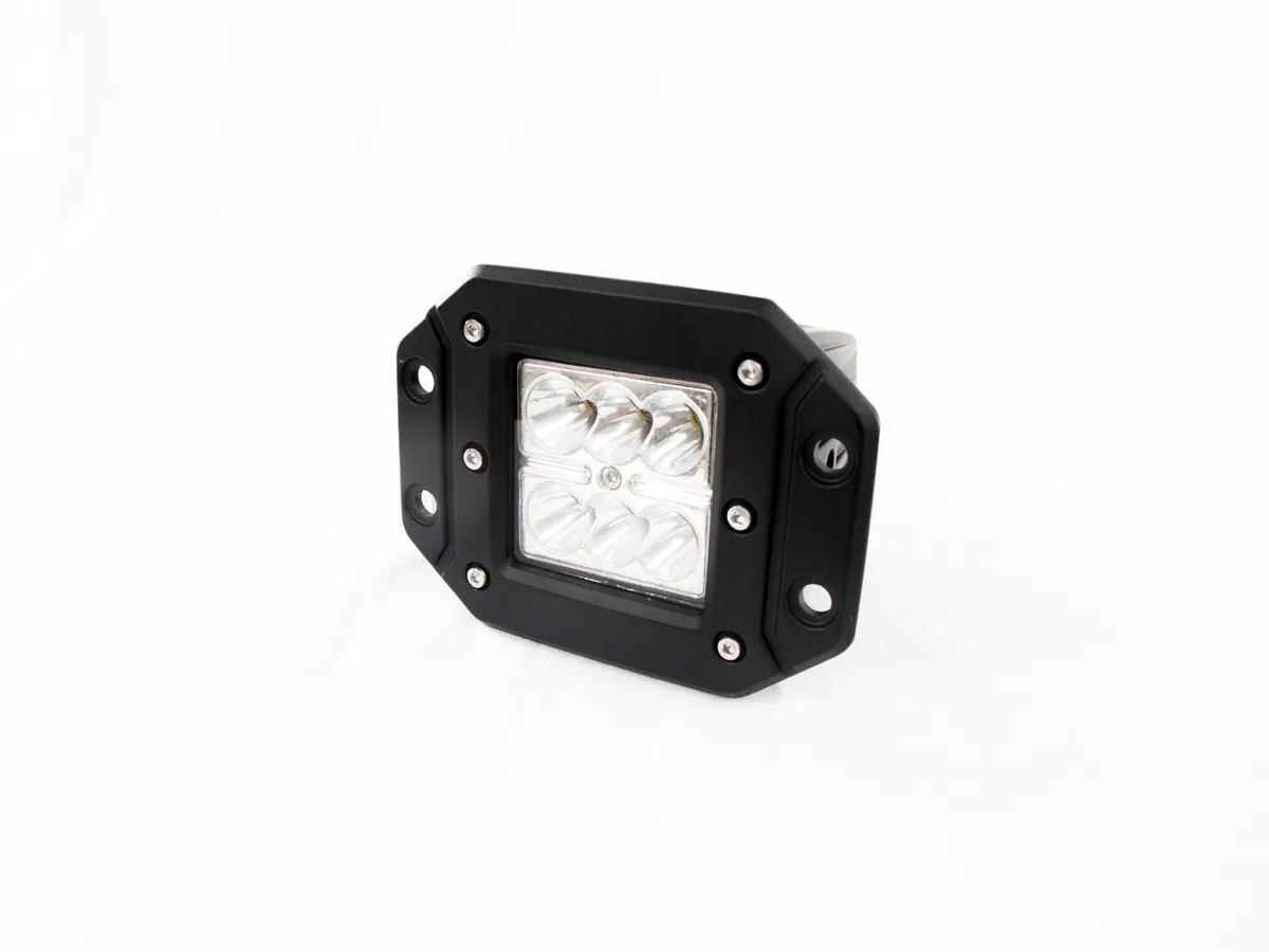 Black Shell - Flush Mountable 18watt 6-Led High-Powered 3x3 LED Spot Light With White L.e.d. product image