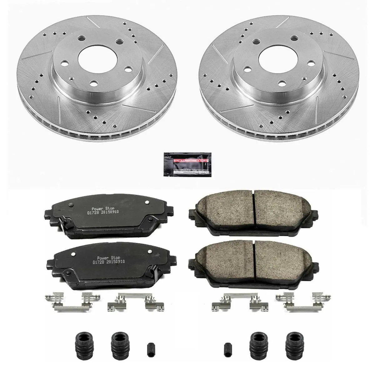 Z23 Evolution Sport Upgrade Kit: Drilled/Slotted Rotors; Carbon-Fiber Ceramic Pads W/Hardware product image