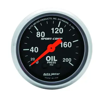 AutoMeter 2-1/16 In. Oil Pressure, 0-200 Psi, Sport-Comp