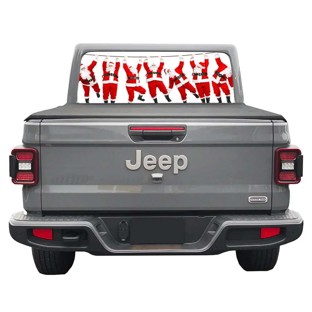 Santa's on a Wire Rear Window Decal product image