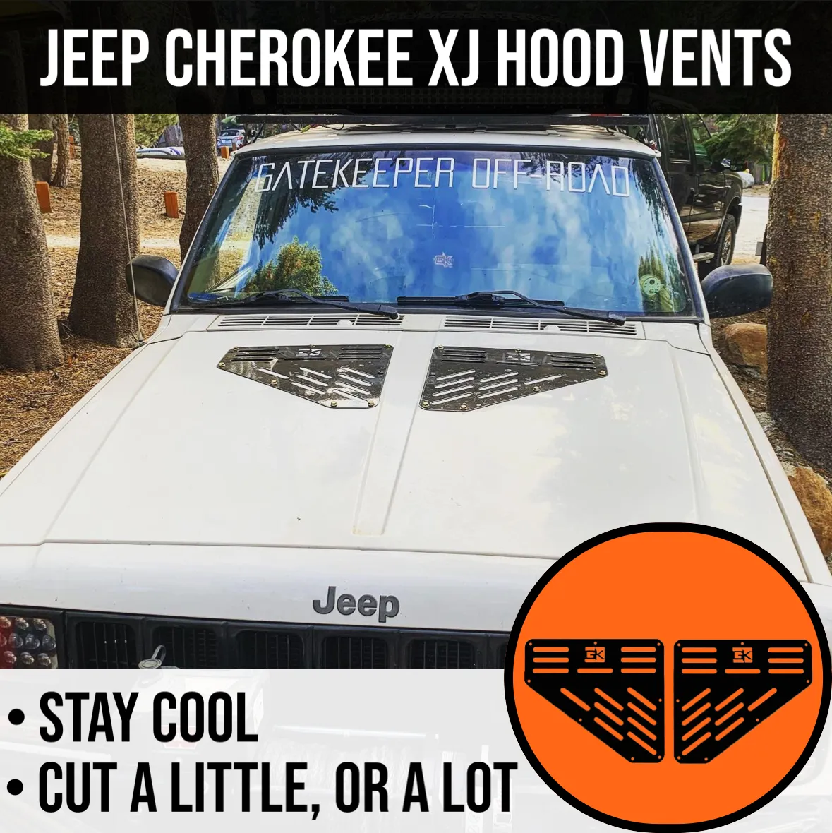 1984-2004 Jeep Cherokee Grand Cherokee XJ ZJ WJ Universal Hood Vents product image