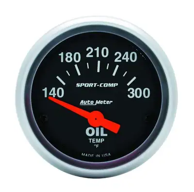 AutoMeter 2-1/16 In. Oil Temperature, 140-300 Fahrenheit, Sport-Comp