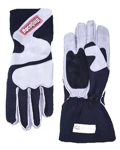 Racequip 356 Series 2 Layer Nomex Outseam Race Gloves Sfi 3.3 5 Gray & Black Xlarge