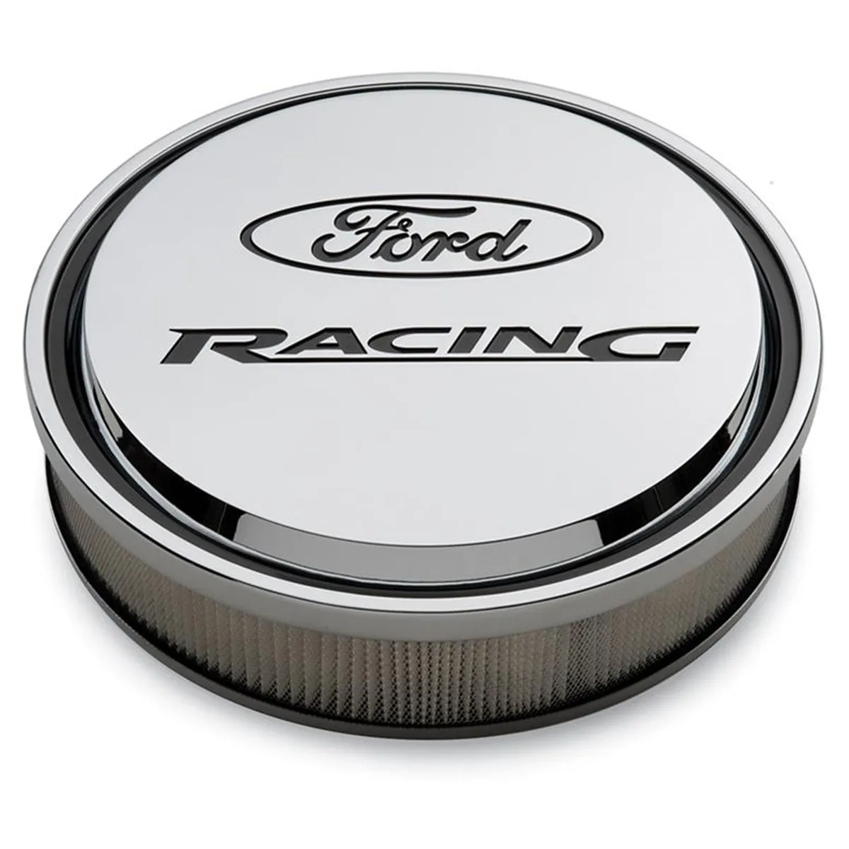 Slant-Edge Alunimum Air Cleaner Kit Chrome Recessed Painted Emblems 13 Inch Ford Racing product image