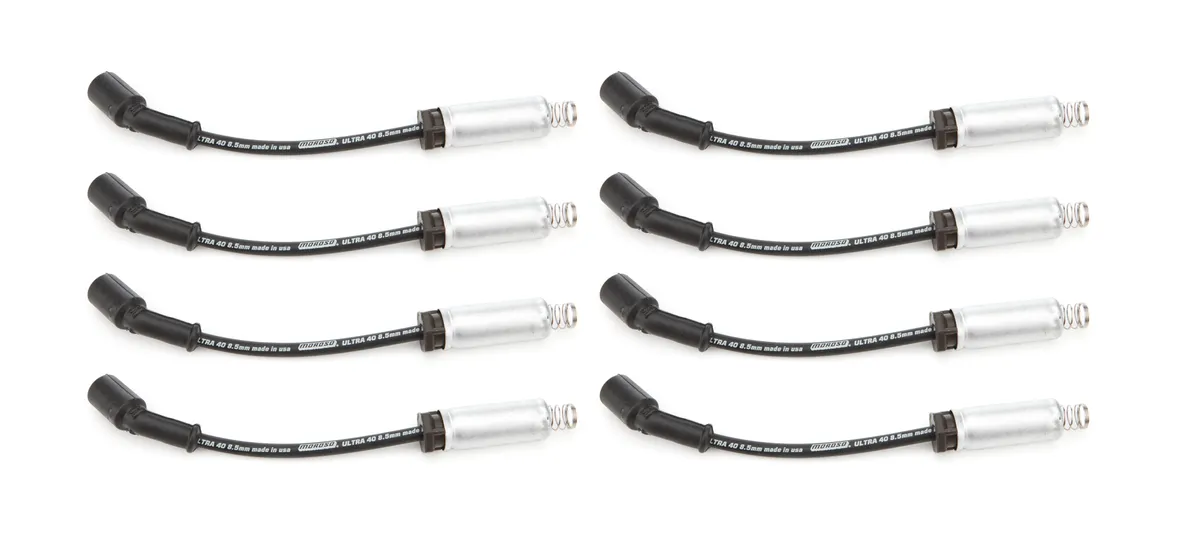 Moroso Wire Set 8.5mm Black Ultra 40 ls 9.75in. Long w Alum. Heatshield