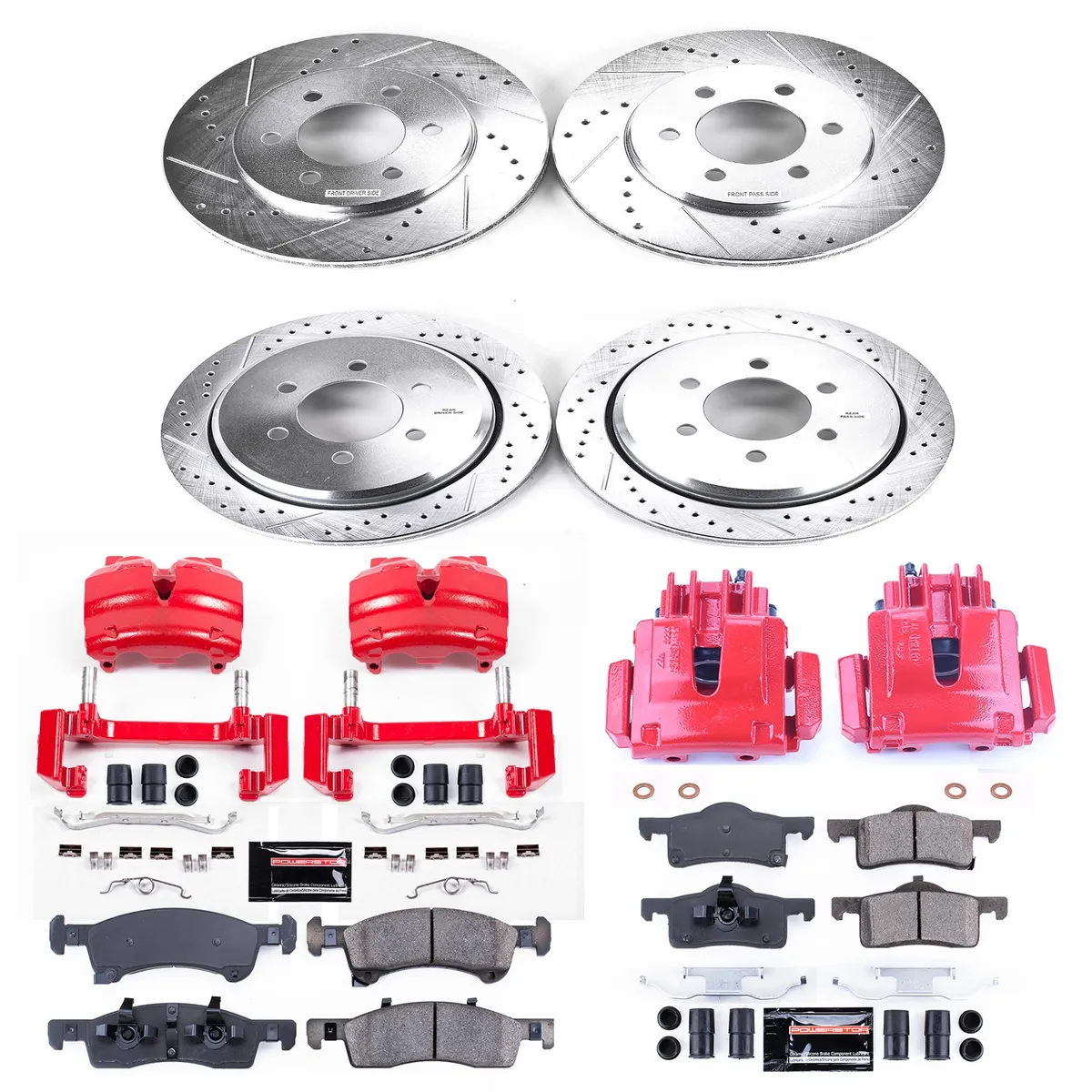 Z23 Evolution Sport Upgrade Kit: Drilled/Slotted Rotors; Carbon-Fiber Ceramic Pads; Powder Coated Calipers product image