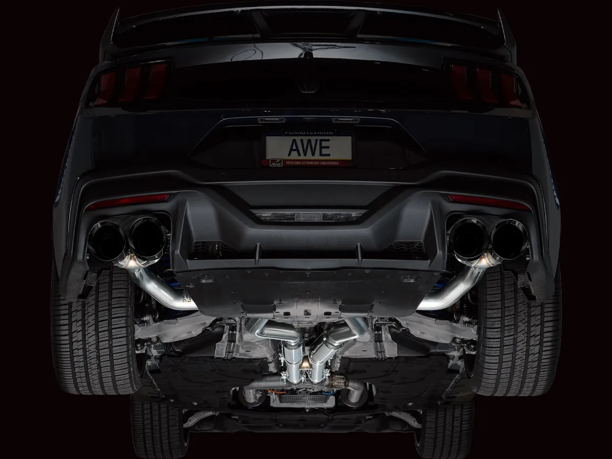 AWE SwitchPath™ Exhaust for S650 Ford Mustang Dark Horse - Quad Chrome Silver Tips product image