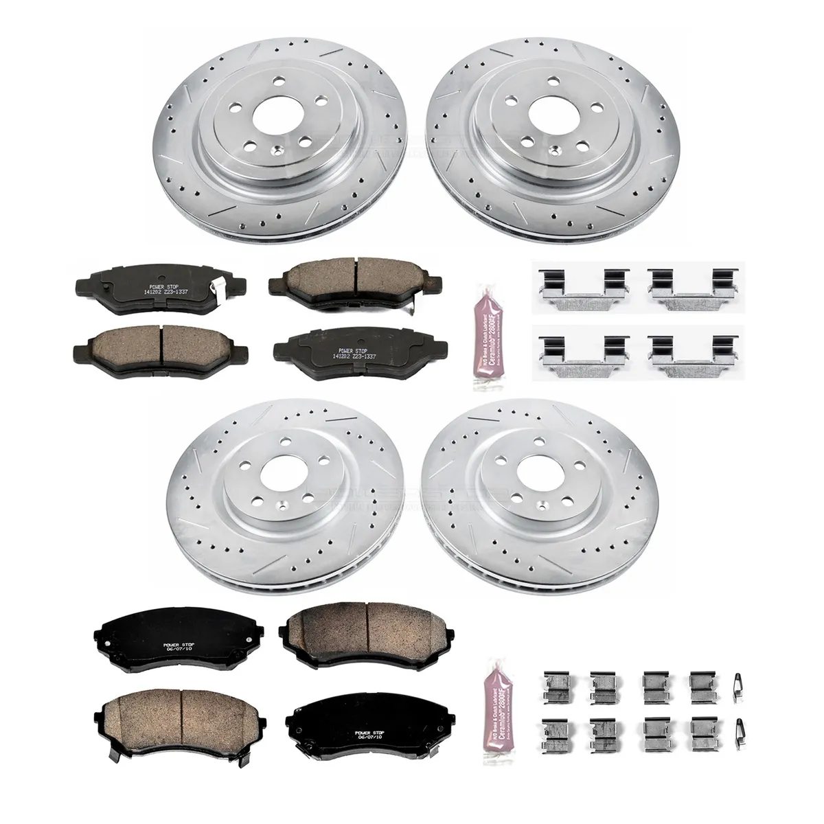 Z23 Evolution Sport Upgrade Kit: Drilled/Slotted Rotors; Carbon-Fiber Ceramic Pads W/Hardware product image
