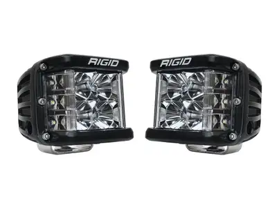 RIGID Industries RIGID D-SS PRO Side Shooter, Flood Optic, Surface Mount, Black Housing, Pair