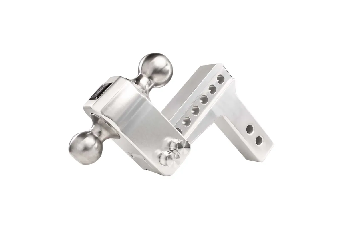 2.0" Aluminum Medium Duty 4" Drop/Rise Hitch w/ Stainless Steel Dual Ball product image