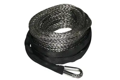 Bulldog Winch Synthetic Winch Rope 9.5mm x 75 Ft W/10 Ft Abrasion Sleeve Bulldog Winch