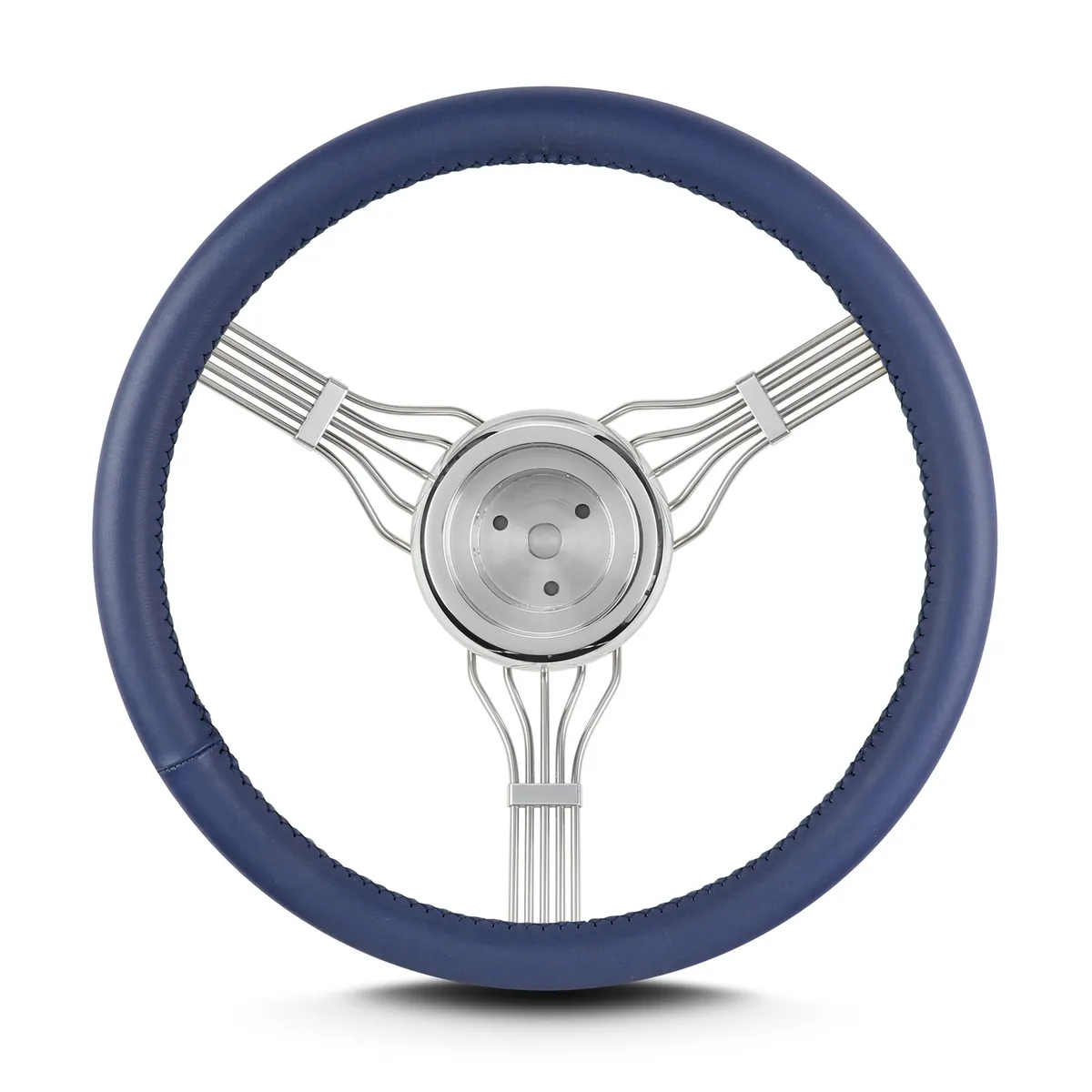Lokar Lecarra Banjo Steering Wheel; Fits w/3 Bolt Hub; Blue;