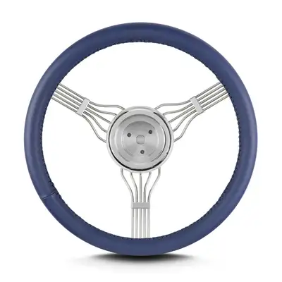 Lokar Lecarra Banjo Steering Wheel; Fits w/3 Bolt Hub; Blue;