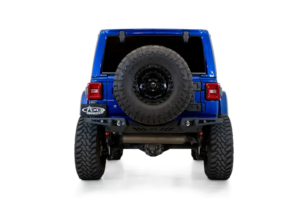 18c Wrangler Stealth Fighter Rear Bumper W/D Ring Mounts & Mounts For 2 Cube Lights Black product image