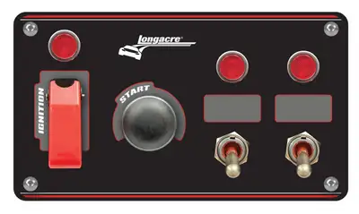 Longacre Ignition Panel Black w/2 Acc. and Pilot Light