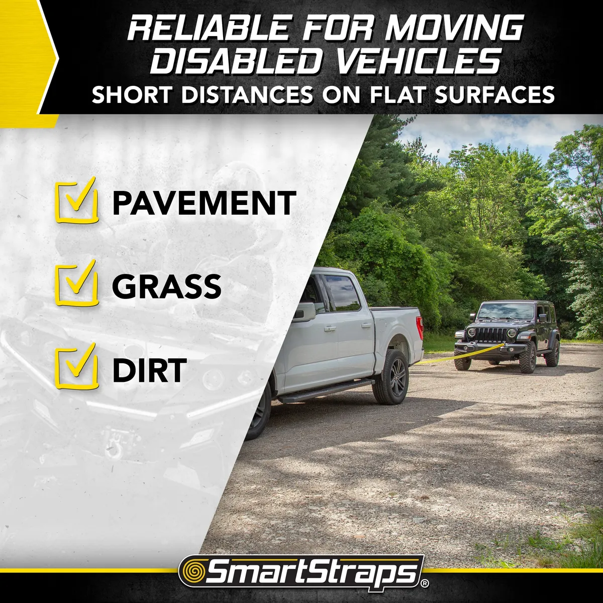 30ft 9000lb Tow Strap With Hooks 1 pk Yellow product image