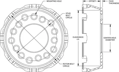 Wilwood Brakes Wilwood HATDRAG8x7.00 BC5x4.504.755.00 MT