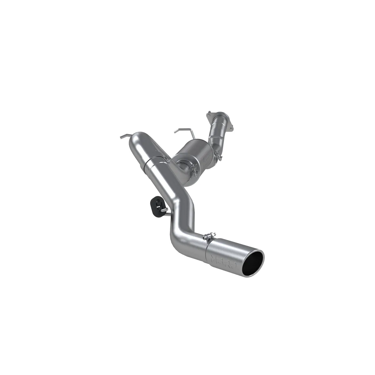 Armor Lite Cat Back Exhaust System; 3.5 in.; Incl. Front Pipe/Ext. Pipe/Muffler/Over Axle Pipe/Tailpipe/Hardware/4 in. OD Tip; Single Side Exit; Aluminized; product image