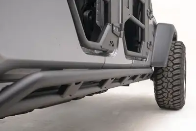 Fab Fours Rock Slider; 2 Stage Black Powder Coated; w/Tube;