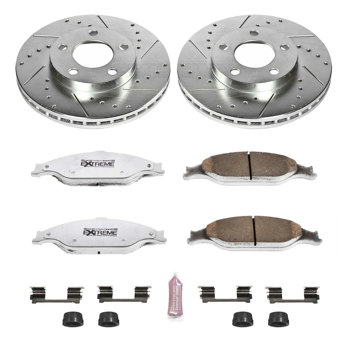 Z26 Street Warrior Upgrade Kit: Drilled/Slotted Rotors; Carbon-Fiber Ceramic Pads W/Hardware product image