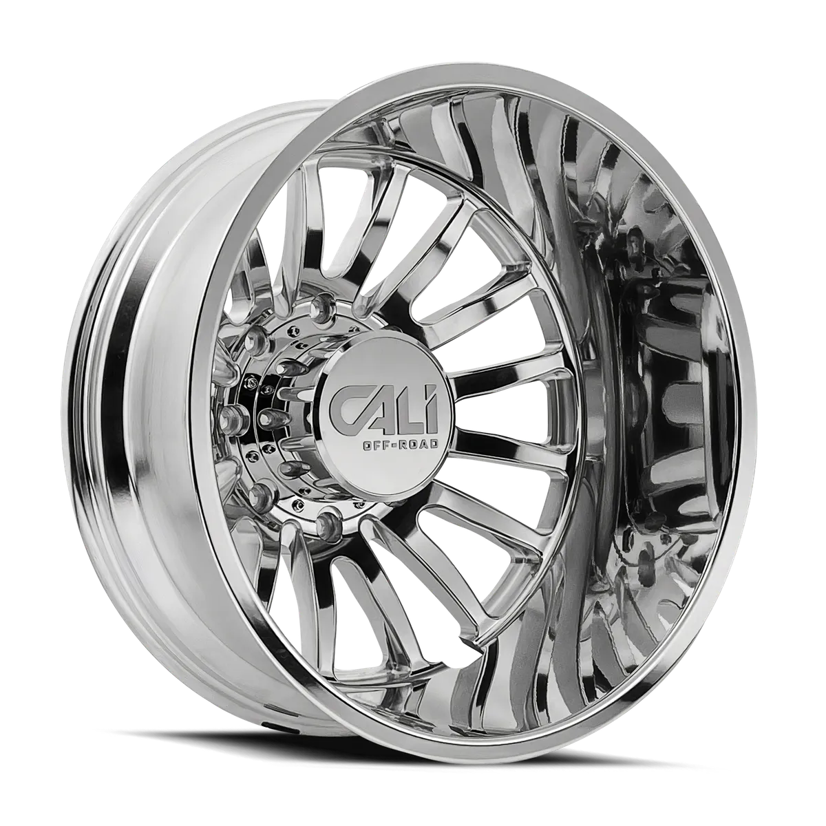 Dually Wheels Summit Dually 9110D PO 22x8.25 Milled Spokes Polished 8 On 210 Bolt Pattern -192 Offset Cali Offroad Wheels product image