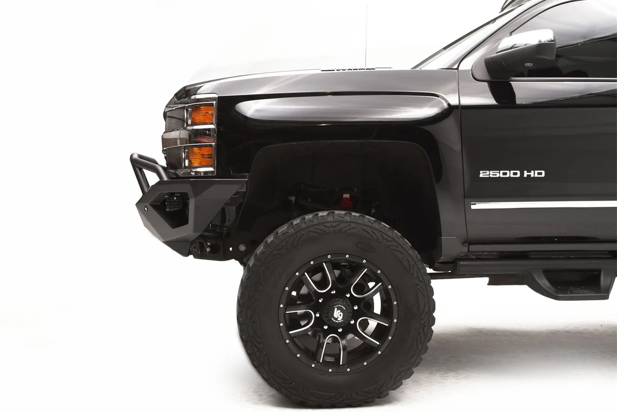 Vengeance Front Bumper; 2 Stage Black Powder Coated; Sensor Bumper; Pre-Runner Guard; product image
