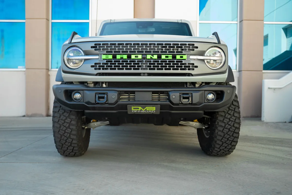 2021-2024 Ford Bronco DV8 Offroad Capable Bumper Slanted Front License Plate Mount product image