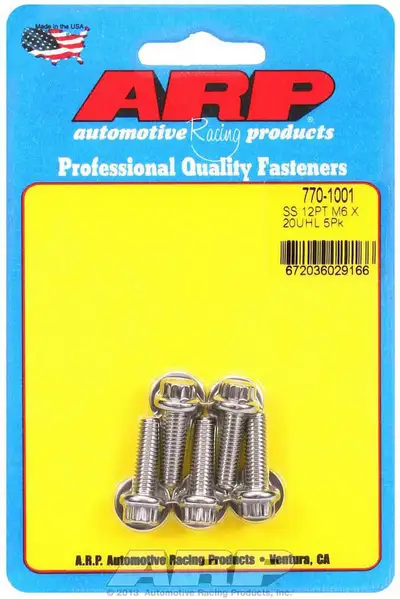 ARP Auto Racing S/S Bolt Kit - 12pt. (5) 6mm x 1.00 x 20