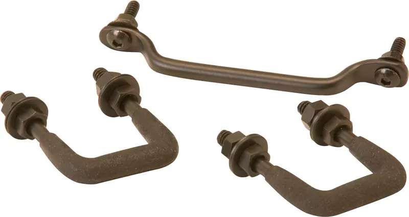 Jeep YJ Windshield Tie Down Kit 87-95 Wrangler TJ Powdercoat Black Kentrol product image