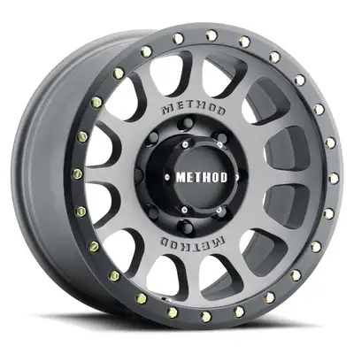 Method Race Wheels Aluminum Wheels 18x9 NV MR305 Bolt Pattern 8 On 170 Offset 18 Lip Size 1.38 Titanium TT Matte Black Lip Method