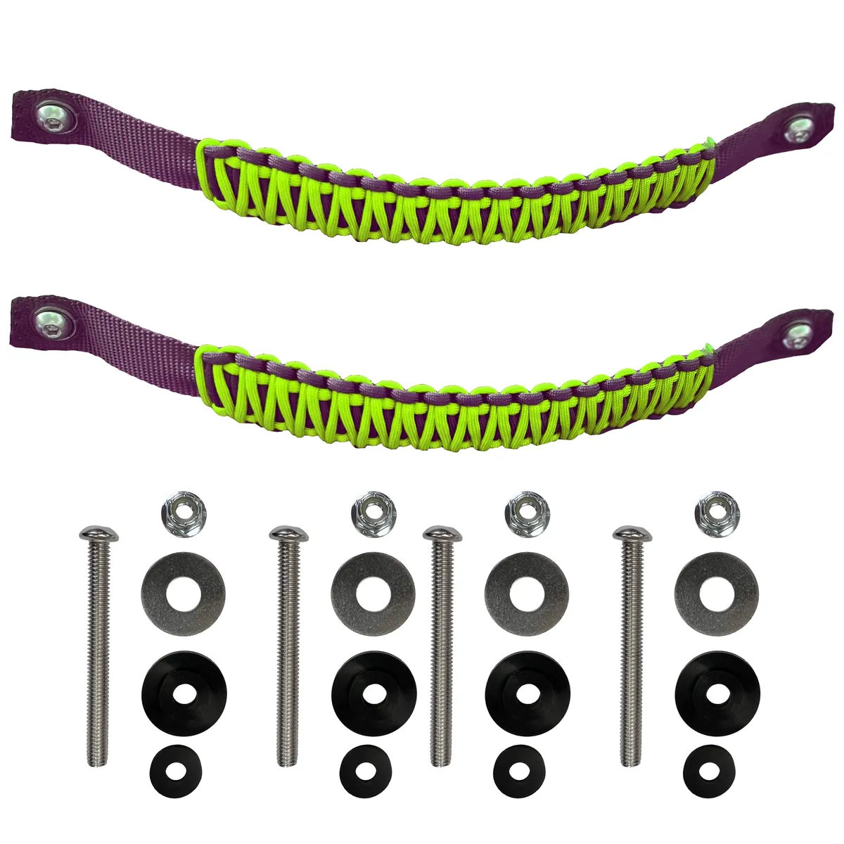 Paracord Grab Handles Front Pair Bolt-On For Jeep Wrangler Jl, Jlu & Gladiator 2018-2025 - 550 Paracord | Bartact | Black / Royal Blue product image