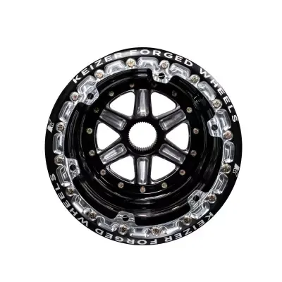 Keizer Aluminum Wheels Wheel Splined 15x17 Blk Outer Beadlock 5in BS
