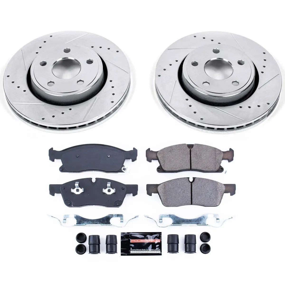Z23 Evolution Sport Upgrade Kit: Drilled/Slotted Rotors; Carbon-Fiber Ceramic Pads W/Hardware product image