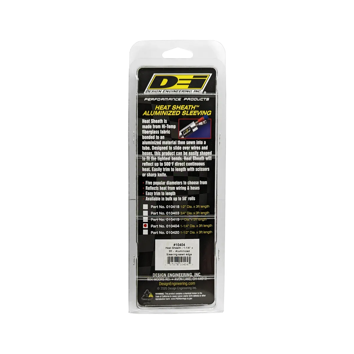 DEI 10404 Heat Sheath Aluminized Sleeving 1.25 x 36 010404 product image