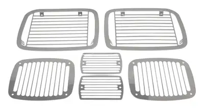 Crown Automotive Jeep Replacement RT Off-Road - Stainless Stainless Stone Guard Set