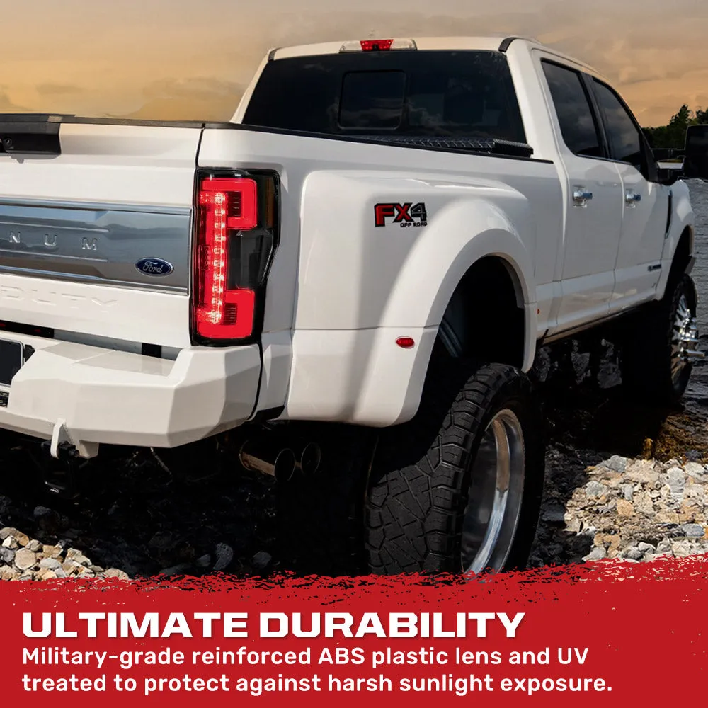 Ford Superduty F250 350 450 550 20-22 Replaces OEM LED Style Tail Lights With Blis Blind Spot Warning System Oled Tail Lights - Red Lens product image