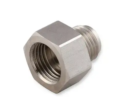 Synergy Manufacturing Earl's Hardline Adapter Reducer - Stainless Steel - 1/2"-20 Inverted Flare Male to 9/16"-18 Inverted Flare Female for 3/16" Tubing