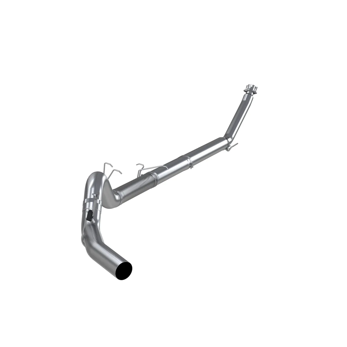 Armor Plus Turbo Back Exhaust System; 5 in; Incl. 4 in. Turbo Down Pipe/Ext./Adapter Pipes/Muffler Delete Pipe/Over Axle Pipe/Tailpipe; No Tip; Single Side Exit; T409 Stainless; product image