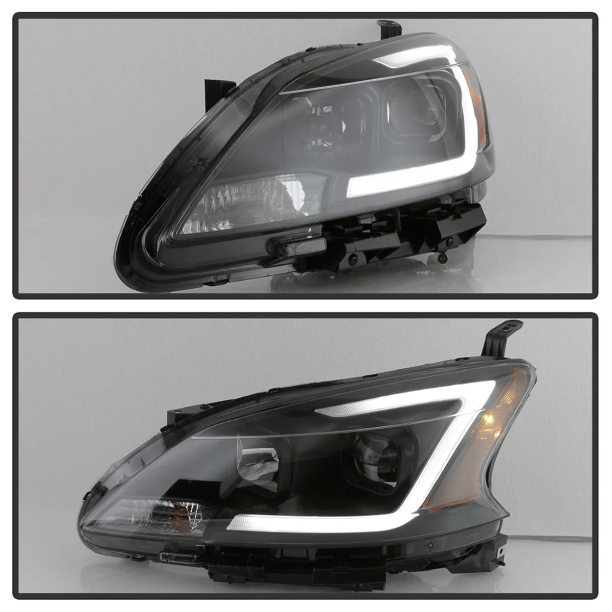 1315 Sentra Halogen Models Only DRL LED Light Bar Projector Headlights Black sm product image