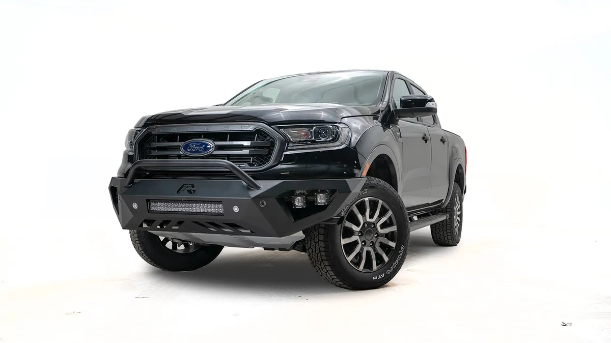 17-22 F250 F350 Fab Fours Black Steel Front Bumper w Pre-Runner Guard product image