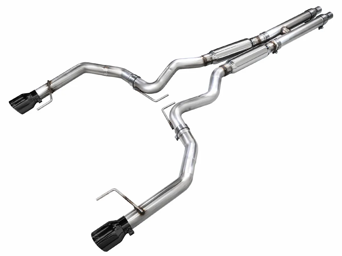 AWE Touring Edition Exhaust for S650 Ford Mustang GT Fastback - Dual Diamond Black Tips product image