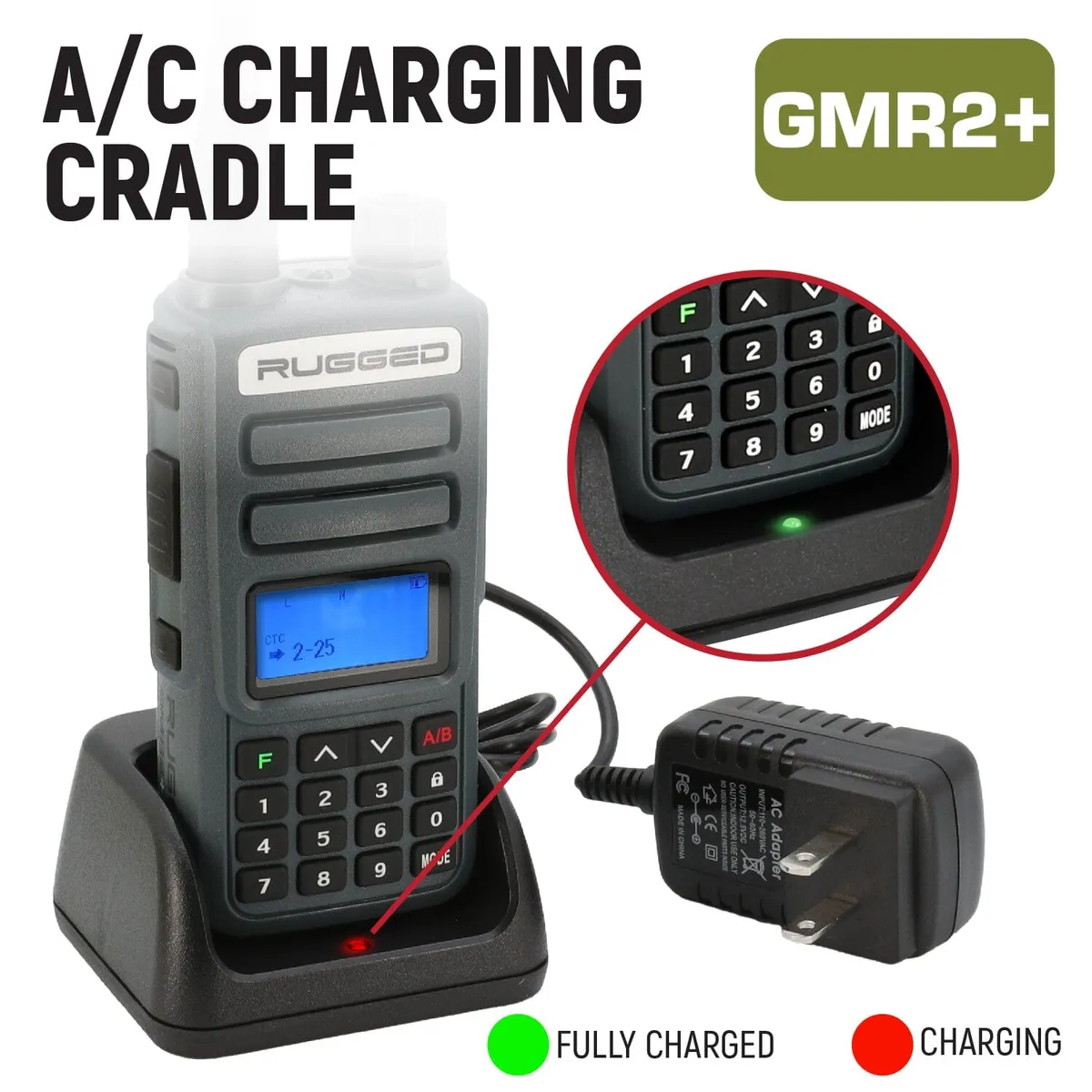 Rugged Gmr2 Plus - Gmrs And Frs Two Way Handheld Radio With Hand Mic product image