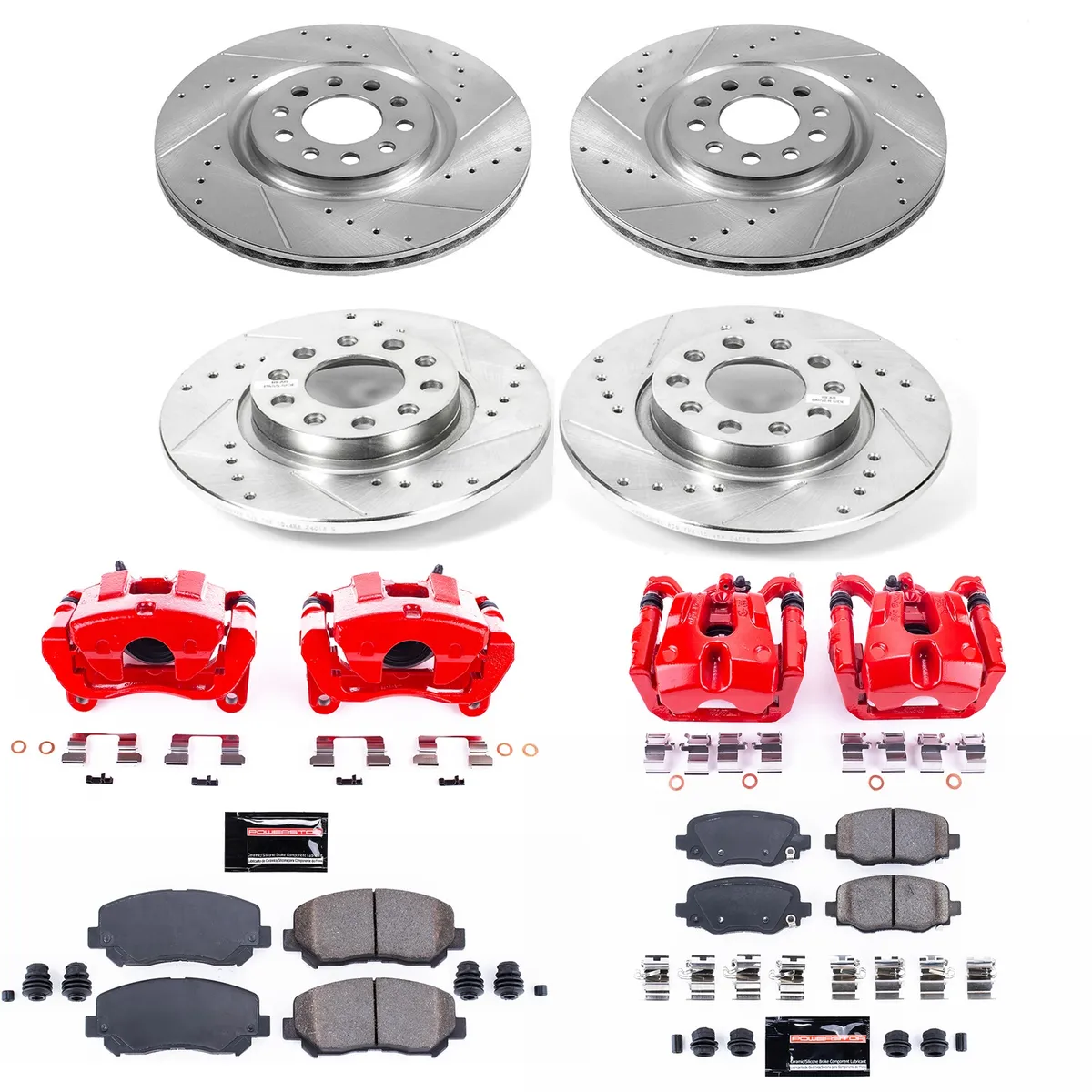 Z23 Evolution Sport Upgrade Kit: Drilled/Slotted Rotors; Carbon-Fiber Ceramic Pads; Powder Coated Calipers product image